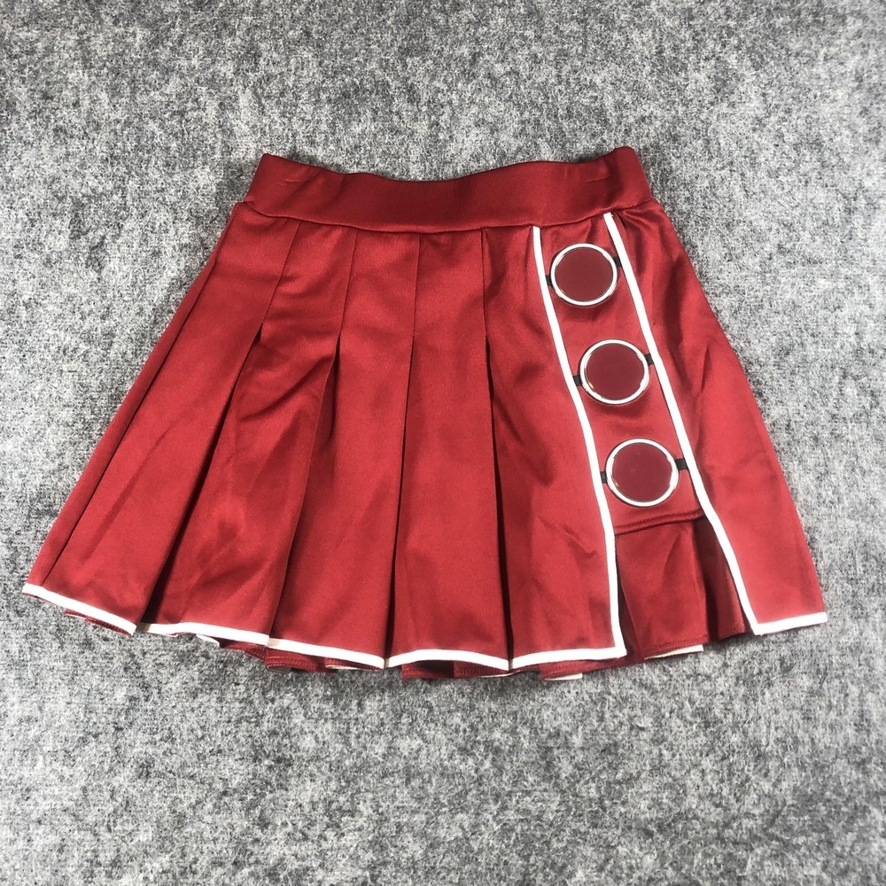 Naruto Shippuden Skirt Womens Medium Red‎ Pleated Anime Cosplay Elastic Waist